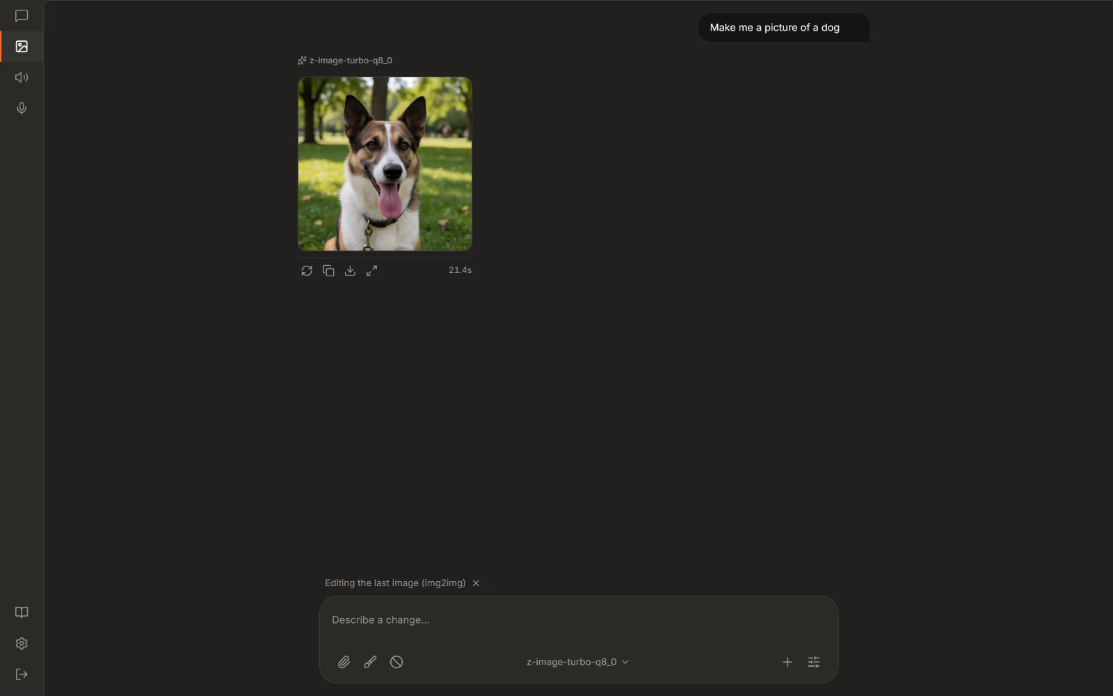 Image generation: Diffusion models in the same catalog, driven from the same UI.